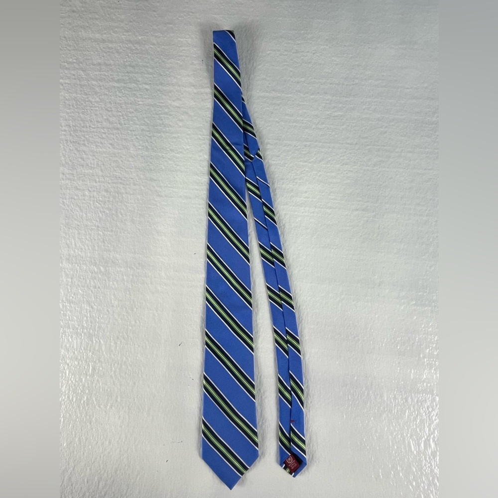 Chaps Blue/Green 100% Silk Tie. Handmade.